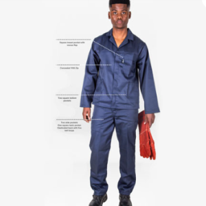 Conti suit 2 Piece, BKK zip, Pockets: Chest, Two side /Trouser-Back, Two Patch pockets - grange