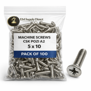Machine Screws Csk Pozi A2 3 x 6 - 6 x 25 (Packs of 100)