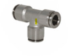 Brass Nickel-plated Chinese Range 4mm to 10mm Tube to Tube Tee