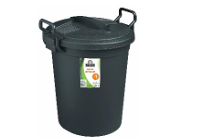 Garbage Bin 70L (Black) - Cliplock Pack of 10