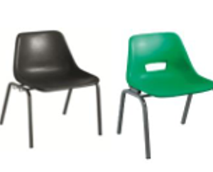 Secondary Polyshell Chair 450mmH Charcoal, Orange Gov, Blue and Red-Sold in a (Pack of 5)