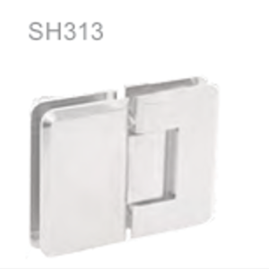 Frameless shower fittings  glass to glass 180° hinge