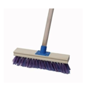 BUDGET BROOM - HOUSEHOLD BROOM, FLAGGED BRISTLE, 4 ROWS, STURDY 4- SCREW ATTACHMENT - Each