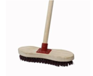 BUILDERS SCRUB WITH HANDLE - BUILDERS SCRUB WITH WOODEN HANDLE, PLASTIC 4-SCREW ATTACHMENT - Each