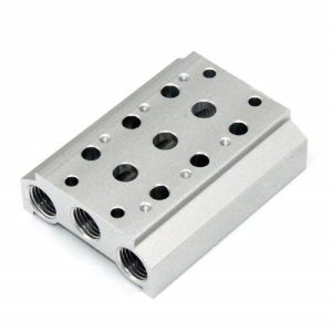 COMMON SUPPLY AND EXHAUST MANIFOLD FOR VALVES 3/8" - 4 Station Manifold to 3/8" - 10 Station Manifold and 3/8" Blanking Plate