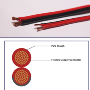 FLEXIBLE  cables SPECIAL RIPCORD SPECIAL TWO CORE FLAT FLEXIBLE CABLE PER METER