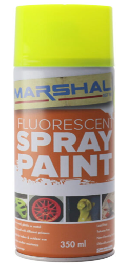 Spray Paint Fluorescent Yellow 350ml Marshal