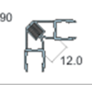 Shower seals Polycarbonate glass seals MAGNETIC GLASS SEAL  90/180deg 10mm 2.7M ,90/180deg 8mm 2.5M