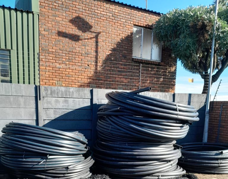 Loading our HDPE pipes