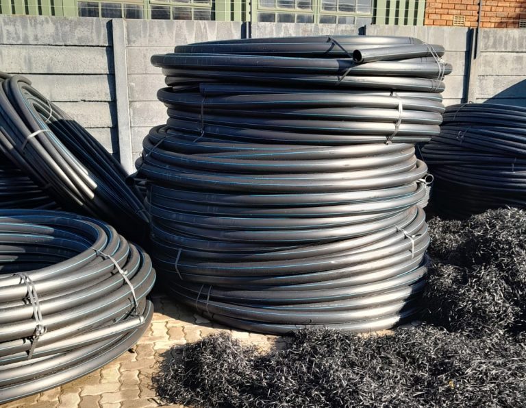 Loading our HDPE pipes