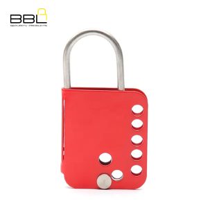 LOCKOUT HASP BBL S/STEEL BUTTERFLY RED 7 HOLE