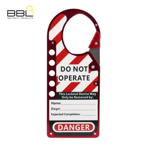 LOCKOUT HASP BBL ALU WITH LABEL RED HEAVY DUTY