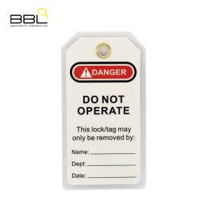 LOCKOUT TAG BBL LAM PVC W/EYELID 80X150X0.5MM