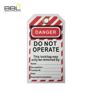 LOCKOUT TAG BBL LAM PVC W/EYELID 80X150X0.5MM