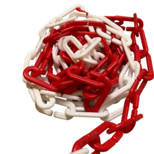 Chain Plastic Red & White 8mm x 25m/ Blue & White/Black & Yellow/black & white