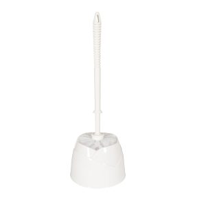 TOILET BRUSH SET - ROUND WHITE