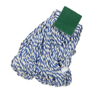 PROMOP FAN MOP HEAD BLUE OR RED YARN LOOPED STITCHED SCOURER