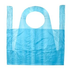APRON - DISPOSABLE - PLASTIC BLUE, GREEN, RED, WHITE AND YELLOW pack of 100