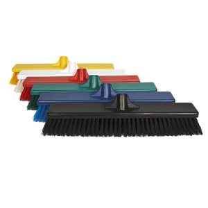 ARROW 300MM HYGIENE BROOM HEAD - HARD BLACK, BLUE, GREEN, RED, WHITE, YELLOW AND ORANGE
