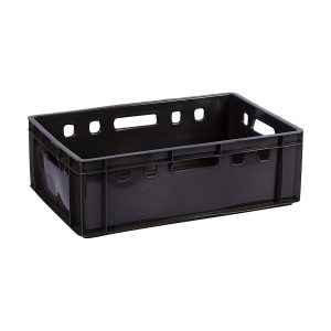 PRIDE HEAVY DUTY STACKABLE Black and Red Crate - 197h x ,600w x 390d