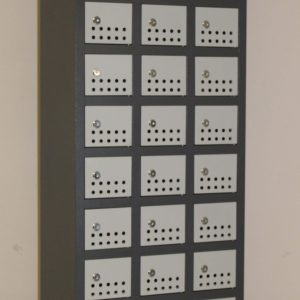 30 Compartment cell phone locker CELLOCK30Greyivory - 1405h x 510w x 260d