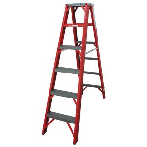 Industrial Duty A-Frame Double Sided Fully Fibreglass Stepladder - from 1.2m to 3.6m