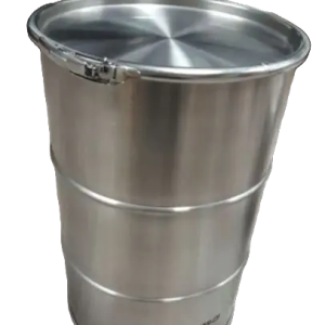 230L Open Top Galvanised Steel Drum – Heavy Duty Industrial Storage Barrel - Incl. lid and clamp