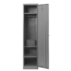 Single hostel locker with 2,5 shelves and money box DHL01 - 1800h x 410w x 520d - Hammerton Grey/Ivory Karoo
