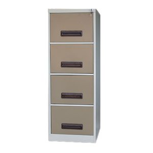 4 Drawer filing cabinet - Central locking 4FC02- 1320h x 470w x 630d - Hammerton Grey/Ivory Karoo