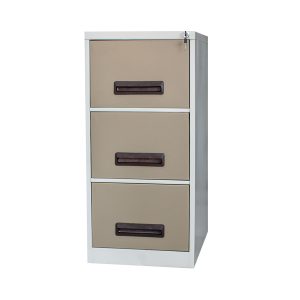 3 Drawer Filing Cabinet 3FC01 - 1320h x 470w x 630d - Hammerton Grey/ Ivory Karoo