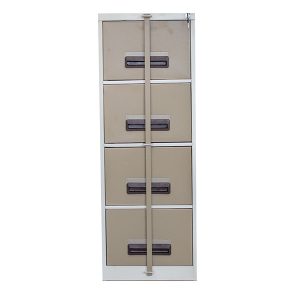 4 Drawer filing cabinet - Central locking with security bar 4FC01 - 1320h x 470w x 630d - Hammerton Grey/Ivory Karoo