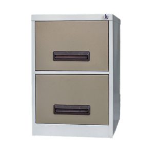 2 Drawer filing cabinet - Central locking 2FC01 -710hx470wx630d - Hammerton Grey/Ivory Karoo