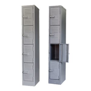 4 Compartment Locker – LOC004 - 1800h x 300w x 450d - Hammerton Grey/ Ivory Karoo