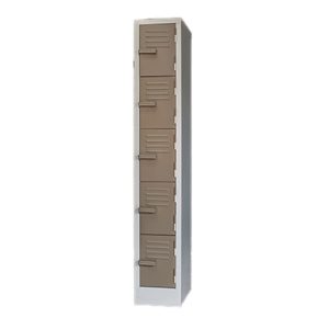 5 Compartment Locker – LOC005 - 1800h x 300w x 450d - Hammerton Grey / Ivory Karoo