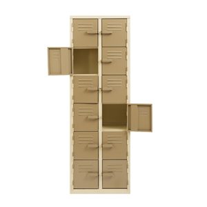12 Compartment Locker | LOC012 - 1800h x 600w x 450d - Hammerton Grey / Ivory Karoo