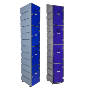 4 Door Plastic Locker 1830H x 310W x 380D - Flat Top or Slant Top 1940H x 310W x 380D