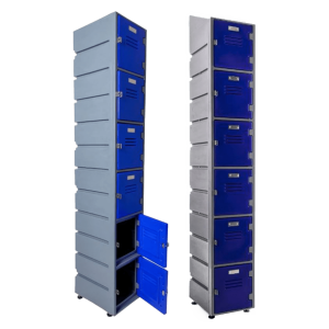 6 Door Plastic Locker 1830H x 310W x 380D - Flat Top or Slant Top 1940H x 310W x 380D